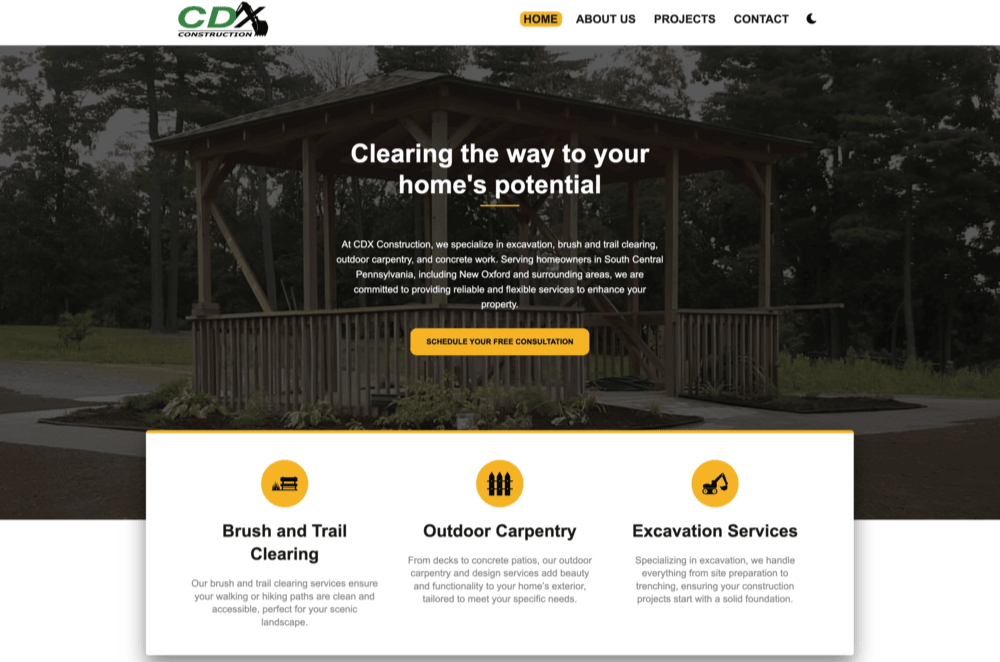 CDX Construction Website